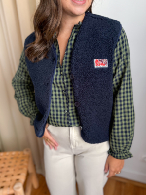 Paolo gilet bouclettes marine