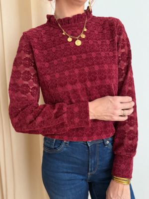 Maya blouse bordeaux - M