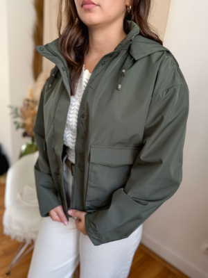 Lois parka kaki, capuche amovible