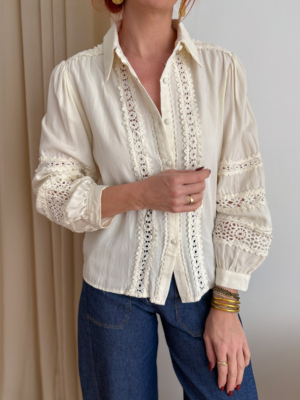 Maya blouse ajourée écrue