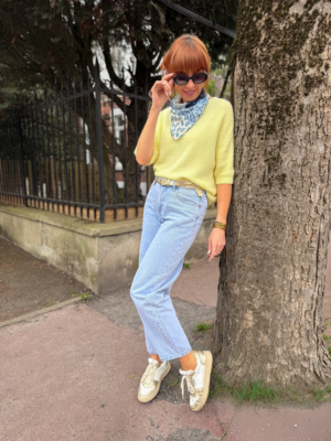 Noé pull fin jaune pastel