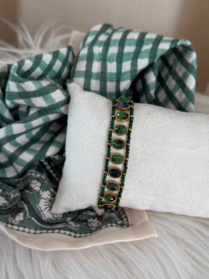 Bracelet pierres/perles vert