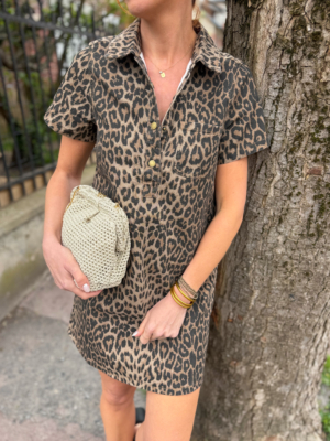 Ines robe droite léopard