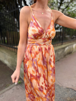 Elise robe longue imprimée