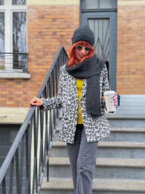 Ensemble bonnet + écharpe noir