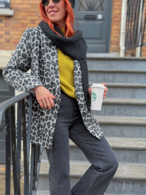 Harry blazer léopard gris