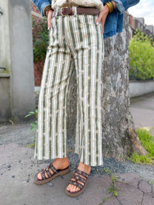 Marceau pantalon rayures kaki