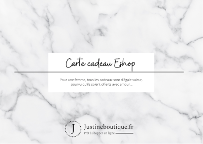 carte cadeau eshop justine boutique